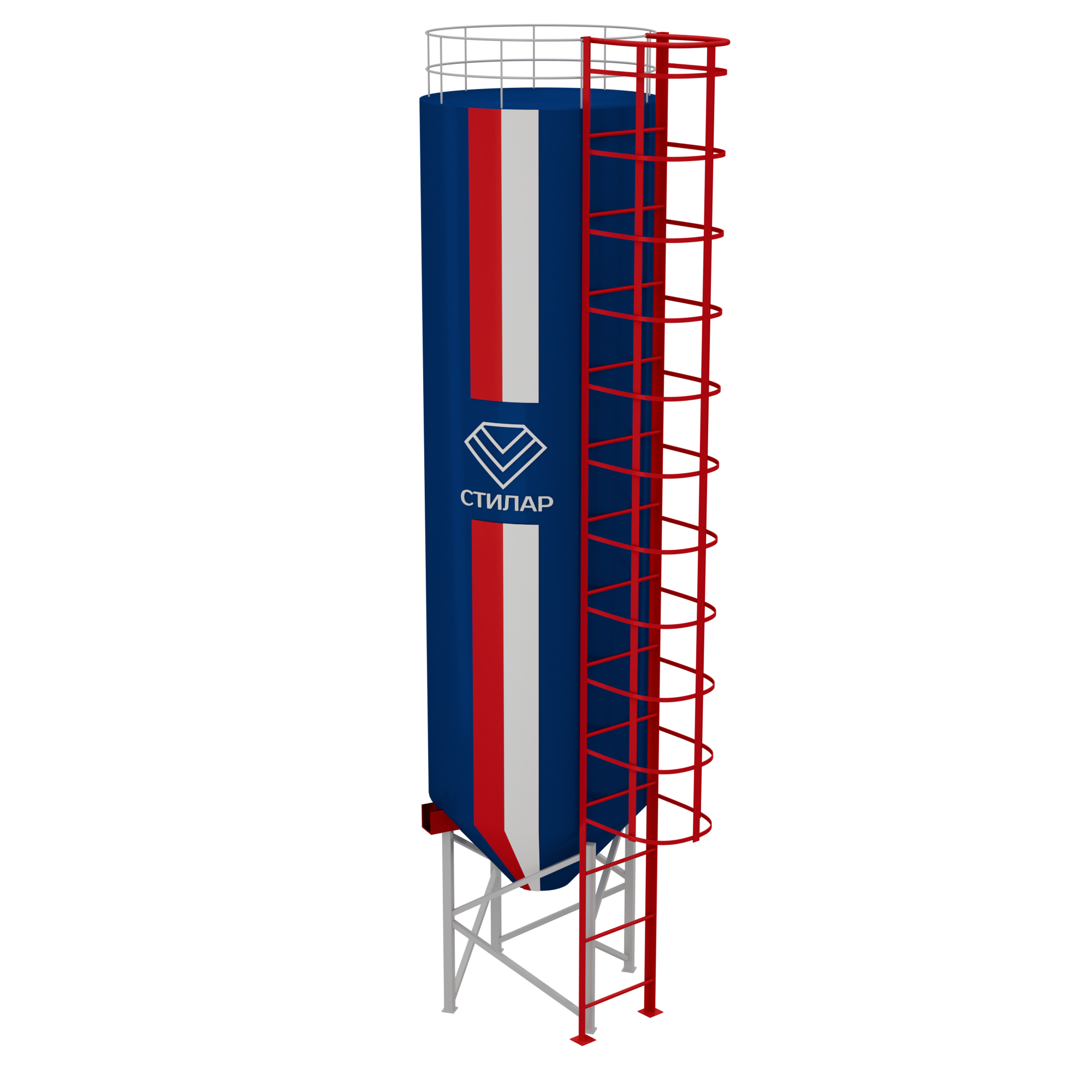 Цельносварный силос для минерального порошка и удобрений 900 м³ от производителя